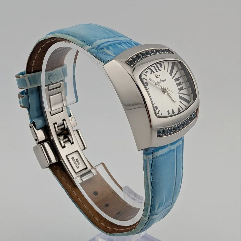 Lucien Piccard 27077BU Swiss Watch Sapphire Textured Guilloche Dial Blue Crystal
